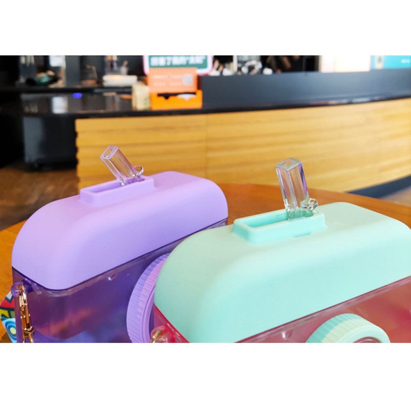400 ml BPA Free PP Travel Tea Cup Camera Shape Plastic Water Bottles For Girls Children Women