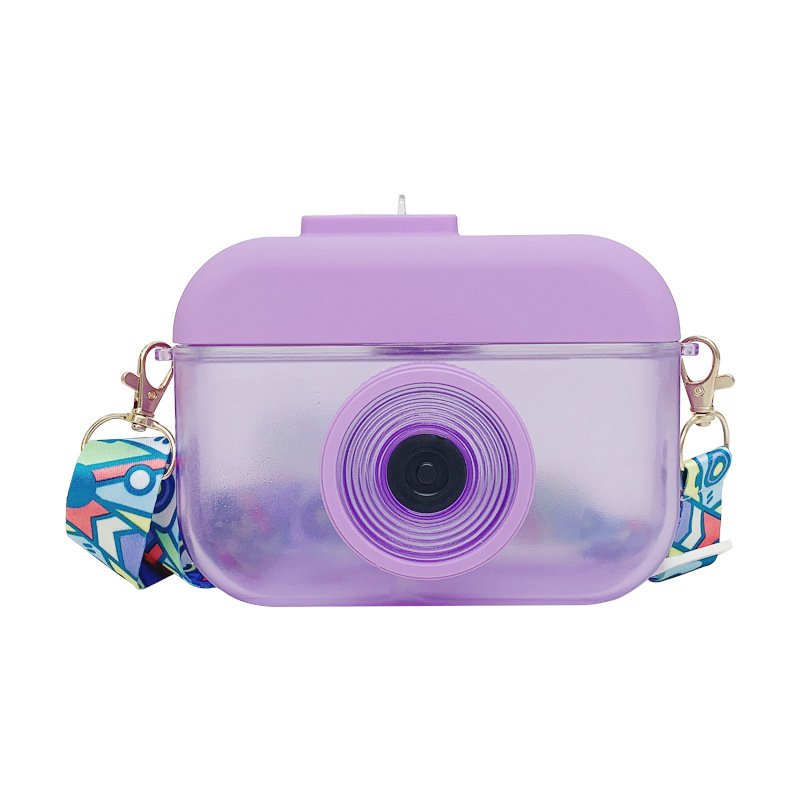 400 ml BPA Free PP Travel Tea Cup Camera Shape Plastic Water Bottles For Girls Children Women