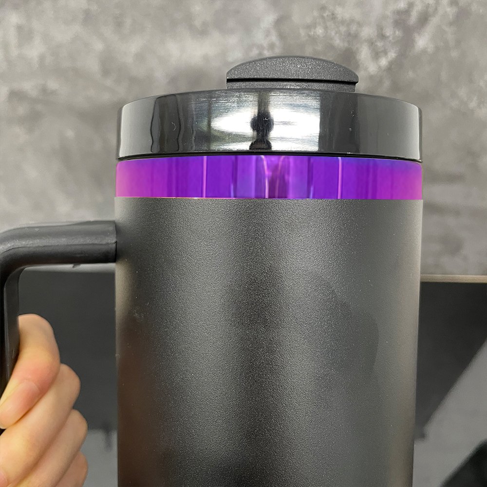 Large Capacity Purple Plated 40oz Tumbler With Lid And Straw Powder Coated Black White Coffee Mug For Laser Engraving