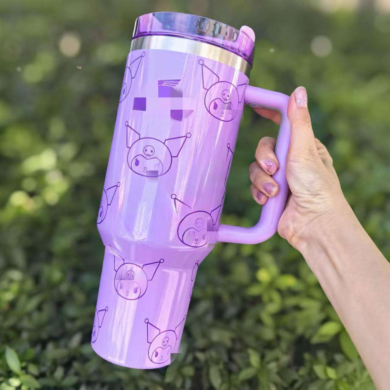 Custom brand logo pink girl barbys 40oz stainless steel tumbler travel casual insulation 40 oz cup mugs with handle and straw