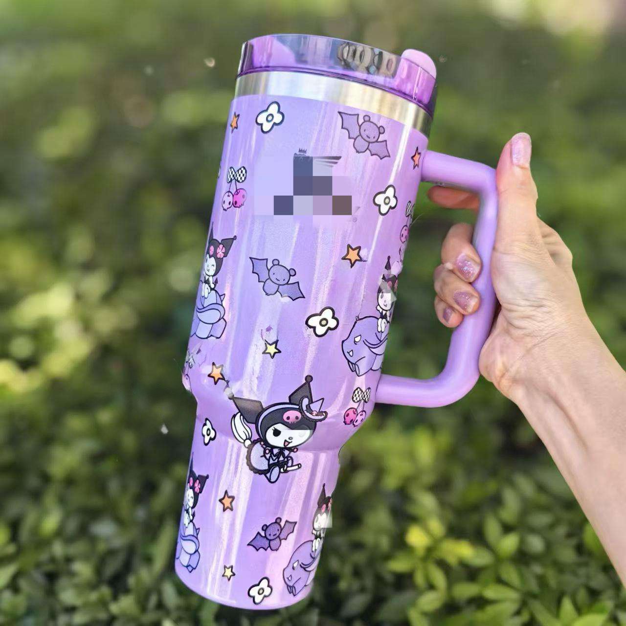 Custom brand logo pink girl barbys 40oz stainless steel tumbler travel casual insulation 40 oz cup mugs with handle and straw