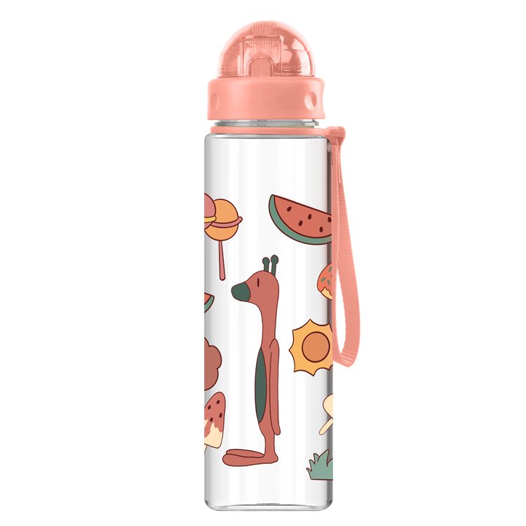 Custom OEM Kids Plastic Tritan Straw Drinking Children School BPA Free Water Bottle