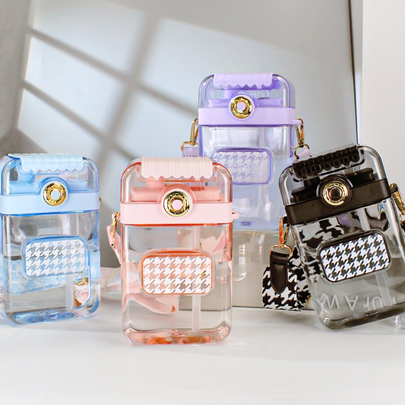 High Quality Drinking Portable Transparent Bpa Free Plastic Clear Square Water Bottle