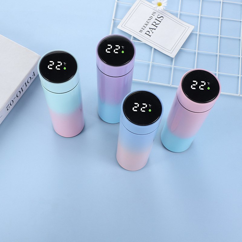 500ml Water Bottle Vacuum Insulated Stainless Steel 304 LED Touch Screen Temperature Display Thermos Bottle