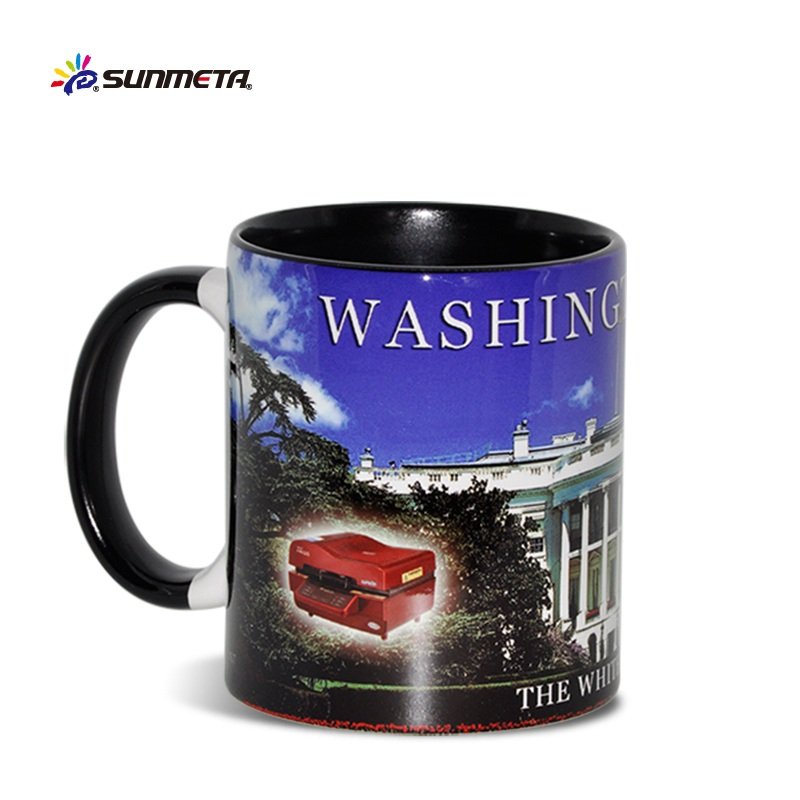 Sunmeta two tone mug ceramic cups 11oz handle solid color inside coffee mugs for sublimation printing
