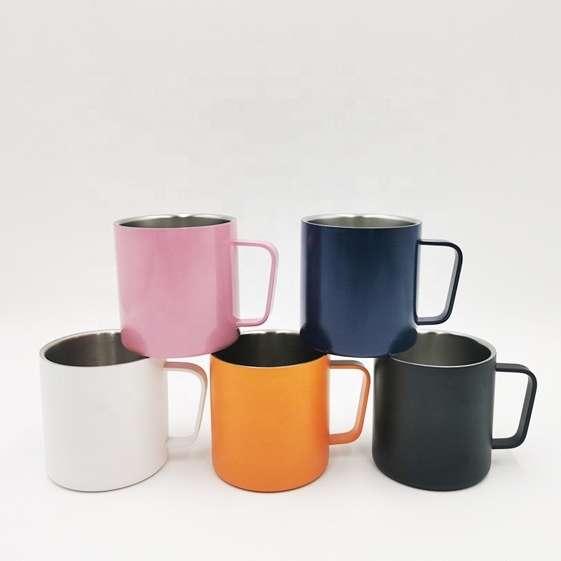 Wholesale 400ml Matte Reusable Sublimation Stainless Steel Hot Cold Insulated Custom Logo Coffee Cup Mugs for Camping