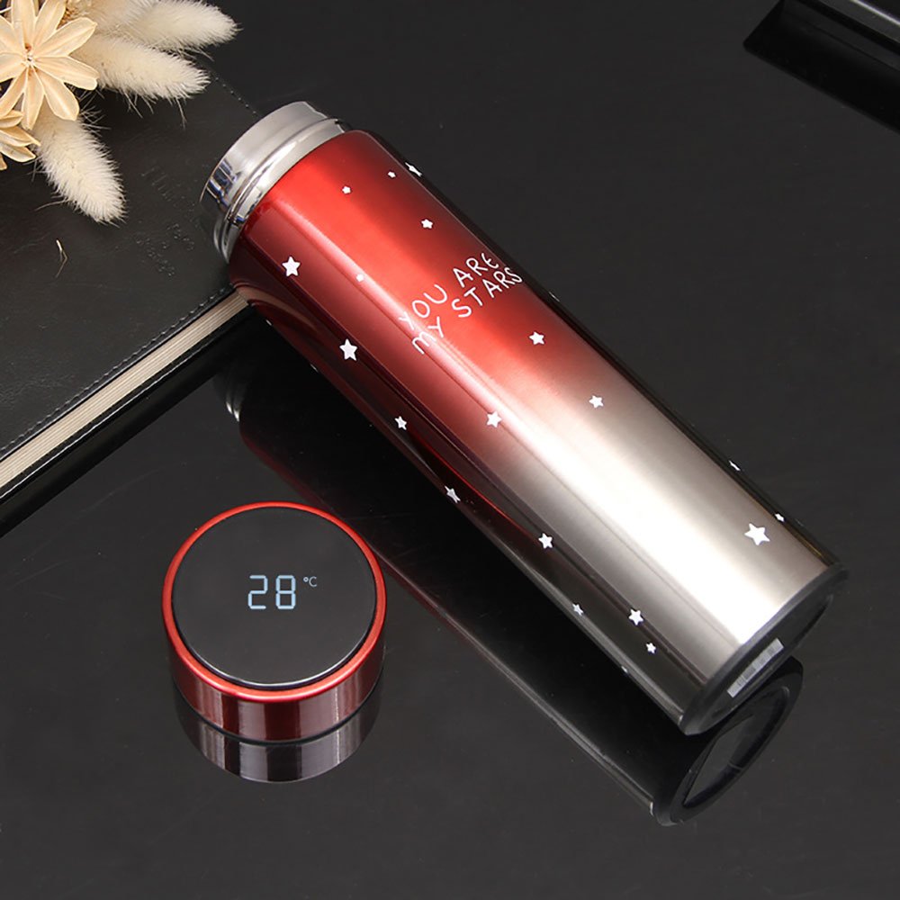 Smart Vacuum Flask Stainless Steel Water Bottle 15oz Thermos with Touch Screen temperature Display with Double Wall Vacuum