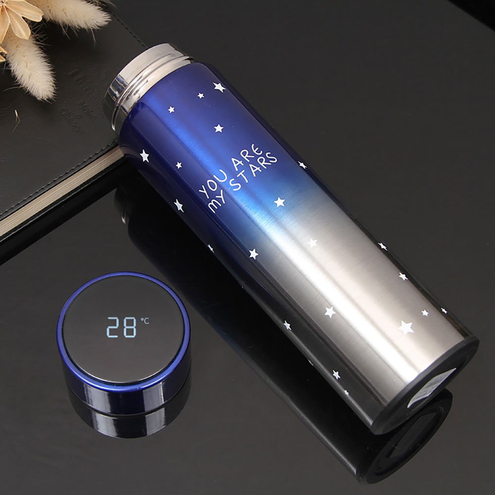 Smart Vacuum Flask Stainless Steel Water Bottle 15oz Thermos with Touch Screen temperature Display with Double Wall Vacuum