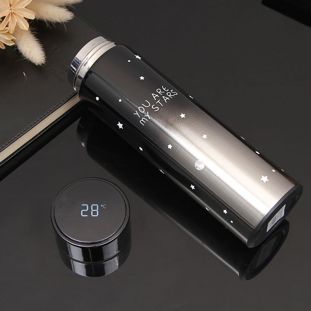 Smart Vacuum Flask Stainless Steel Water Bottle 15oz Thermos with Touch Screen temperature Display with Double Wall Vacuum