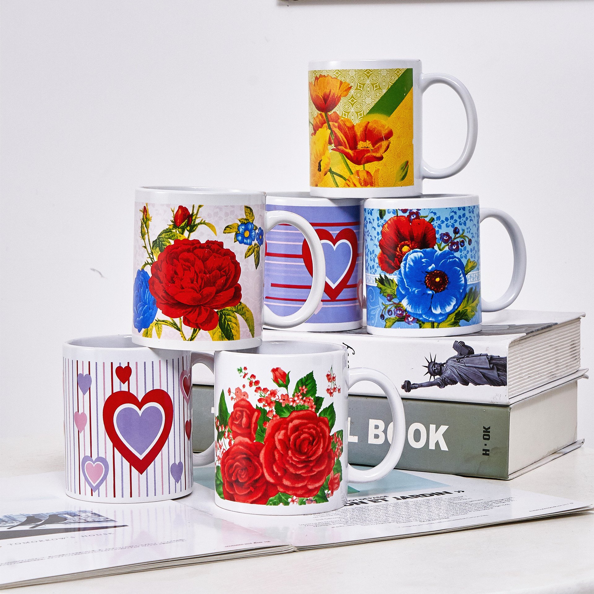 Ceramic Mug 11oz Sublimation Blank Ceramic Cups Coffee Tea Mug Color Combo White Blank Mug
