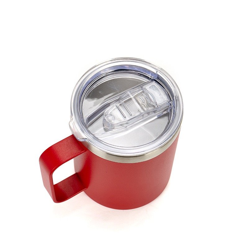 12oz Double Wall Vacuum Stainless Steel Insulated Coffee thermo Mug Personal with Handle Travel Mug Tumbler Cup with Sliding Lid