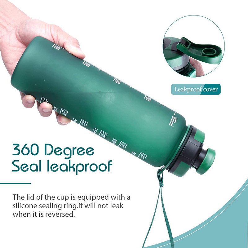 32oz Motivational Water Bottle with Time Marker & Straw Leakproof Tritan BPA Free for Fitness Gym Outdoor Used Sport Plastic