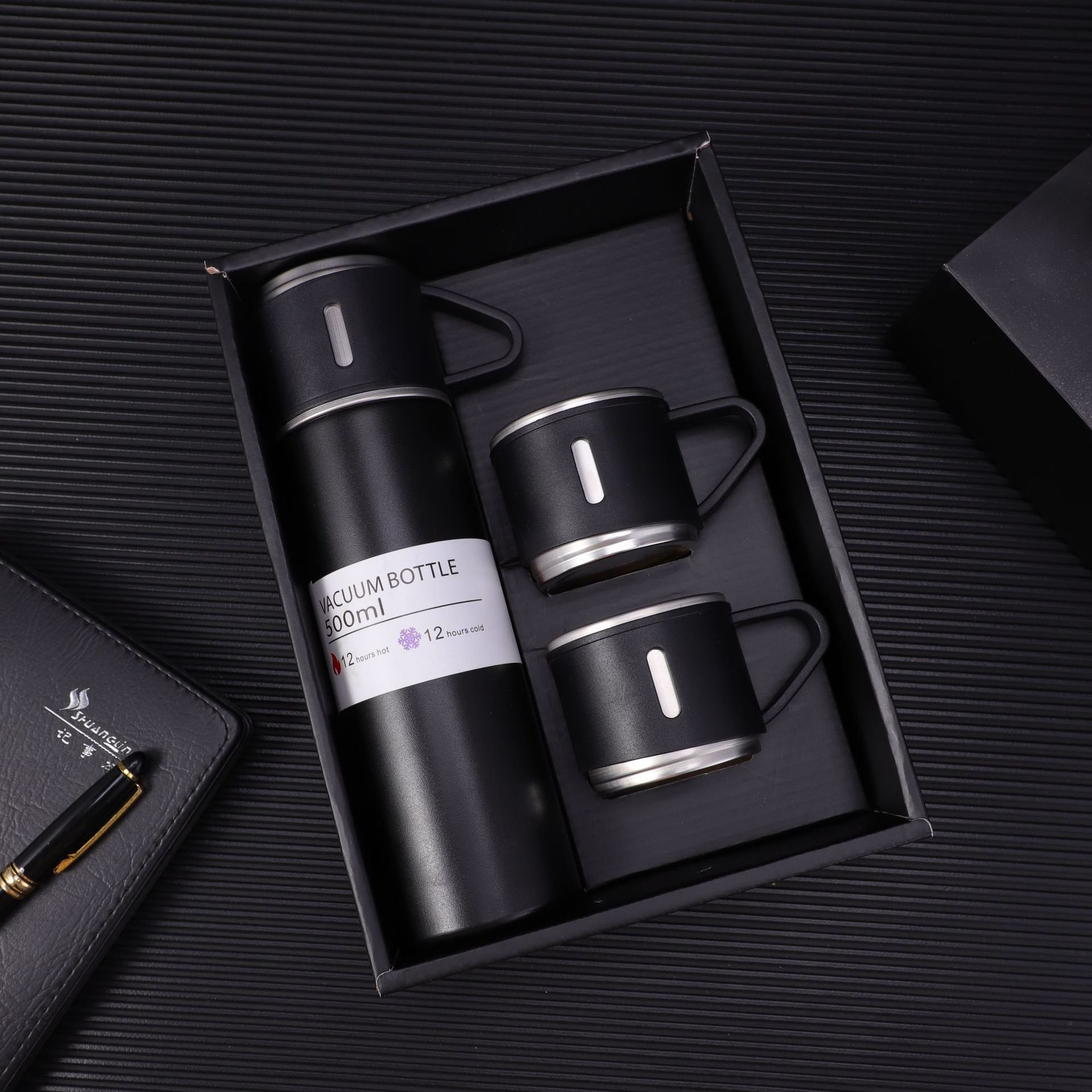 Personal water bottle promotion couple mug gift set business insulated tumbler portable family coffee cup camping vacuum flask