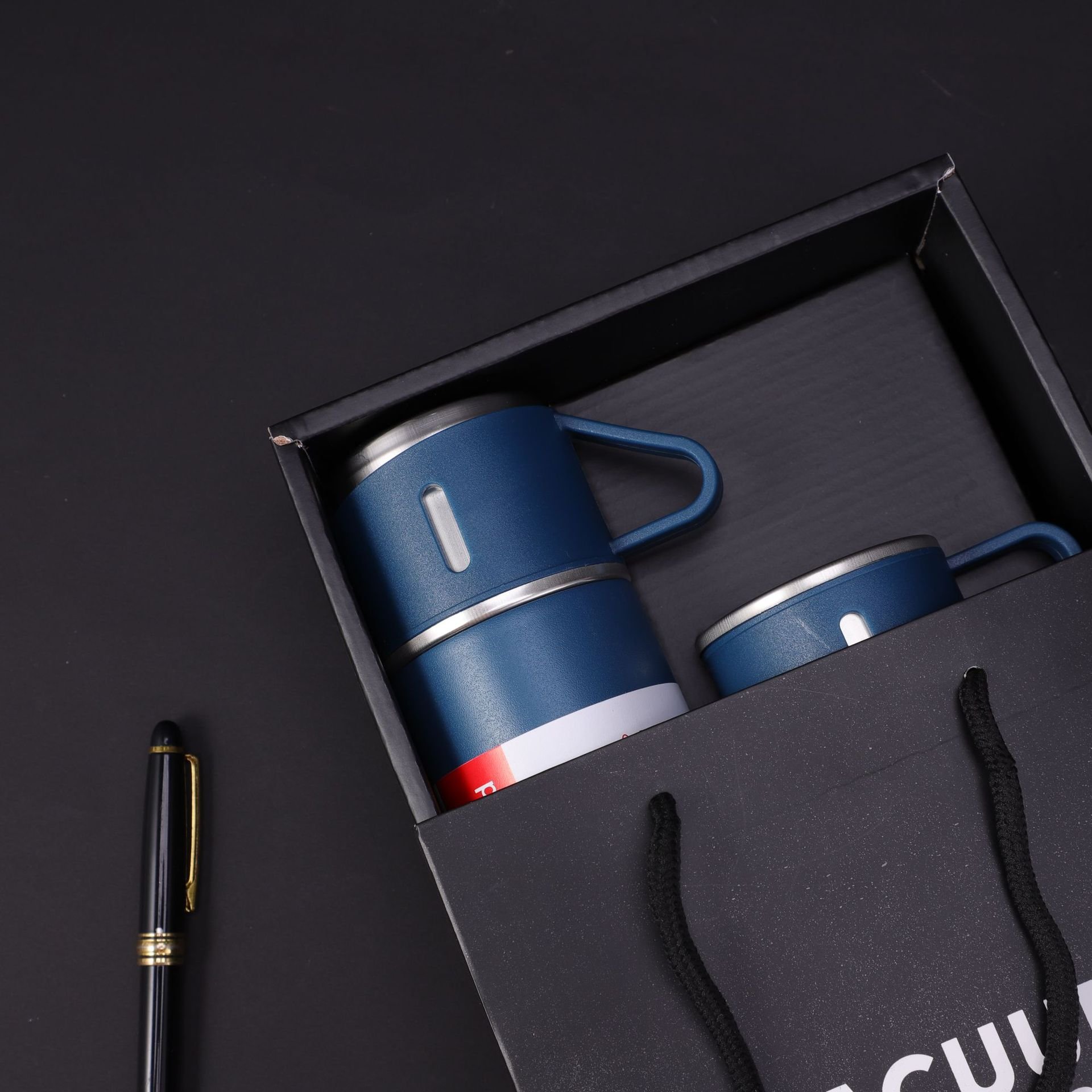 Personal water bottle promotion couple mug gift set business insulated tumbler portable family coffee cup camping vacuum flask