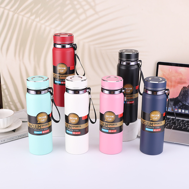 600ml 800ml 1000ml Custom Stock Stainless Steel Vacuum Flask Water Bottle Insulated Wide Mouth Sports Bottle