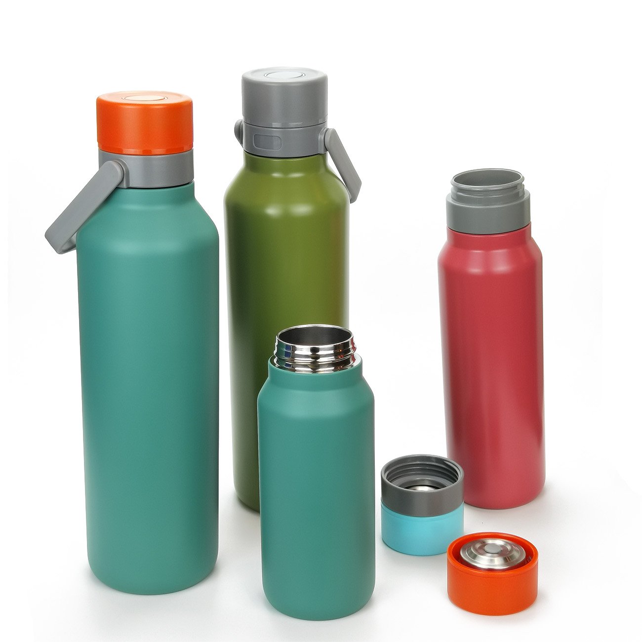 Stainless Steel Water Bottle Portable Pressing Lid Thermos Reusable Camping Vacuum Flask with Infuser