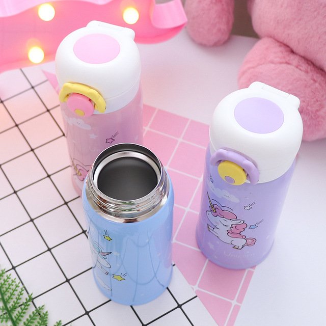 Cartoon Animal Double Wall Vacuum Flask Stainless Steel Thermos Unicorn Flamingo Customized Gift Cup Water Bottle