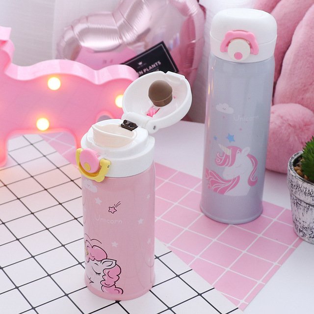 Cartoon Animal Double Wall Vacuum Flask Stainless Steel Thermos Unicorn Flamingo Customized Gift Cup Water Bottle