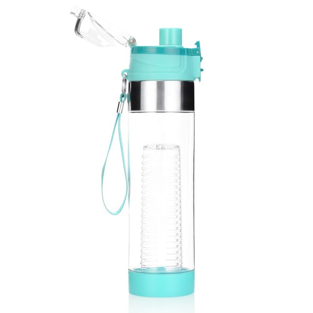 24oz/700ml hot sale custom logo bpa free plastic tritan fruit infuser filter water drinking bottle with leakproof lid