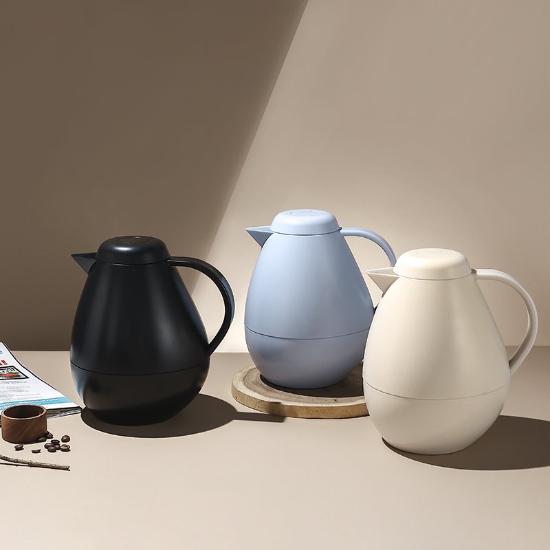 1L Double Wall Insulated Out Abs Inner Glass Thermos Vacuum Flask TeaArabic Coffee Pot With Comfortable C Shaped Handle