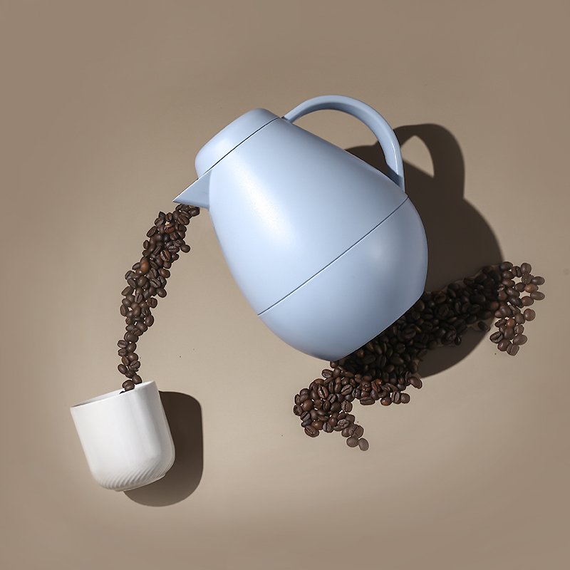 1L Double Wall Insulated Out Abs Inner Glass Thermos Vacuum Flask TeaArabic Coffee Pot With Comfortable C Shaped Handle