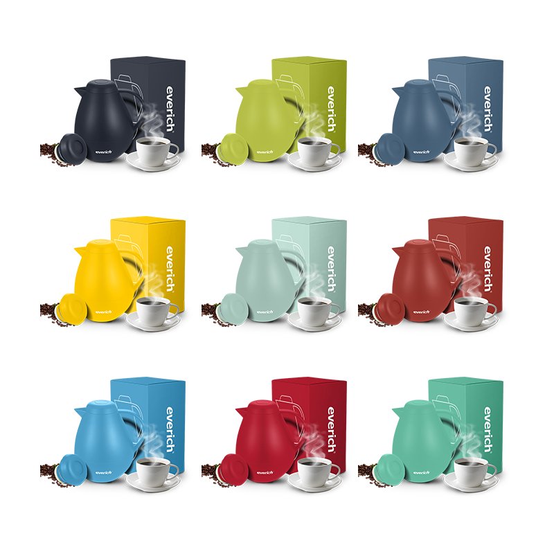 1L Double Wall Insulated Out Abs Inner Glass Thermos Vacuum Flask TeaArabic Coffee Pot With Comfortable C Shaped Handle
