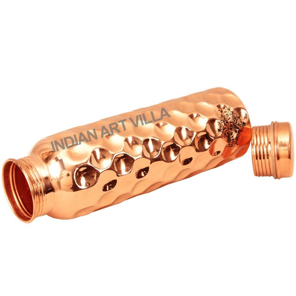 IndianArtVilla Pure Copper Water Bottle Leak Proof Joint Free with Ayurveda Health Benefits, Drinking and Storage