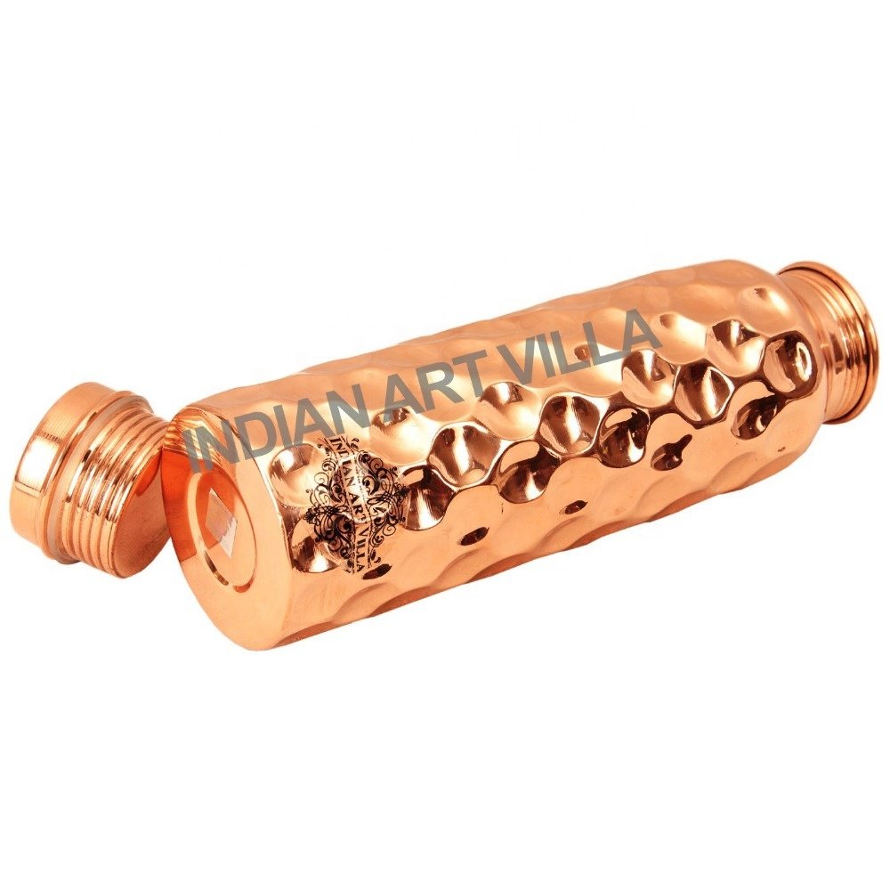 IndianArtVilla Pure Copper Water Bottle Leak Proof Joint Free with Ayurveda Health Benefits, Drinking and Storage