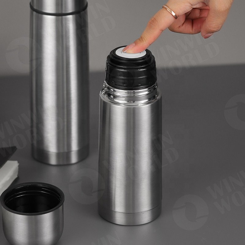 RCS Recycled Stainless Steel Leak-Proof Thermos Flask with Drinking Cup for On the Go, Insulation of Warm Beverages