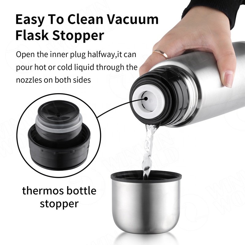 RCS Recycled Stainless Steel Leak-Proof Thermos Flask with Drinking Cup for On the Go, Insulation of Warm Beverages