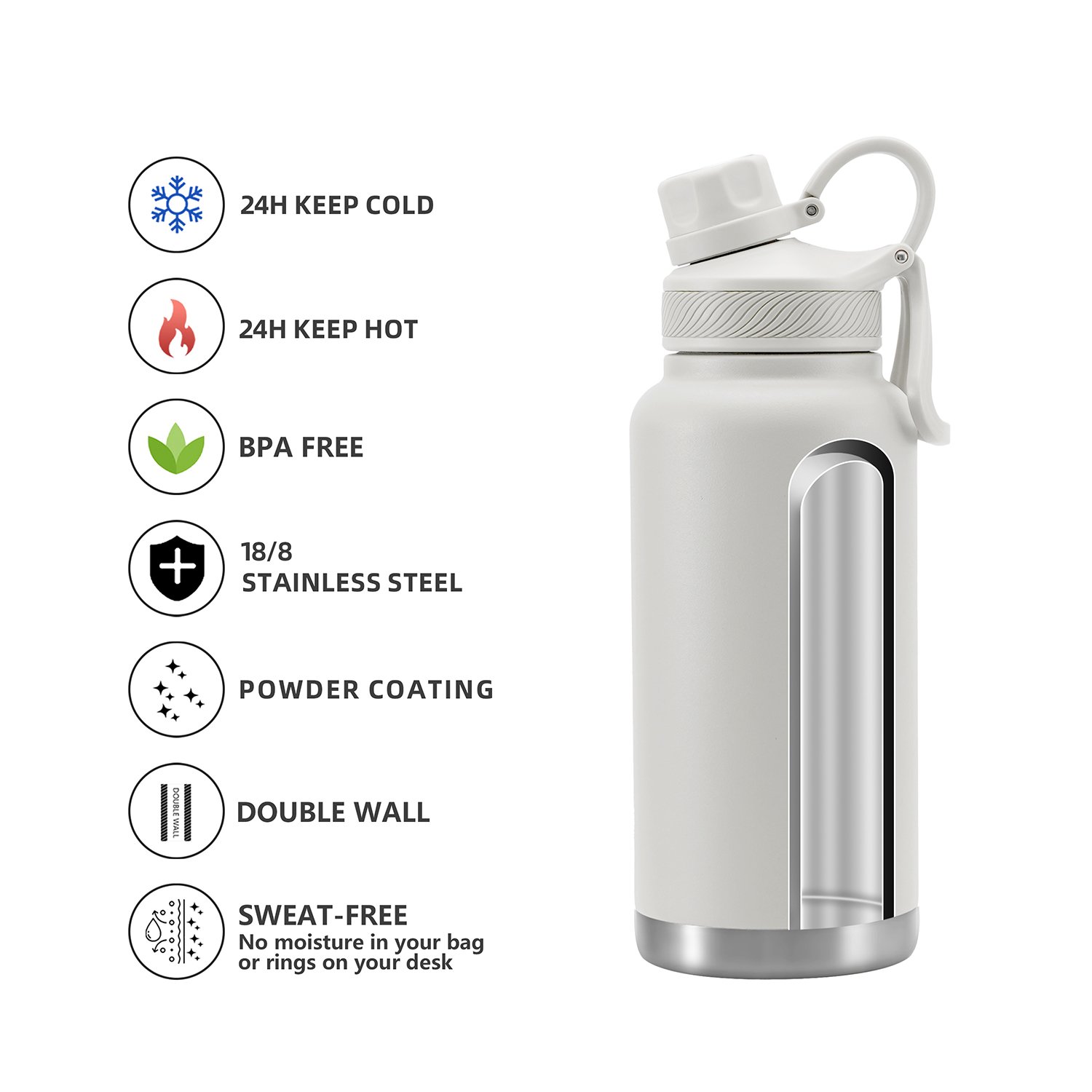 1000ml big growler vacuum flask custom logo stainless steel water bottles vacuum flasks insulated water bottle