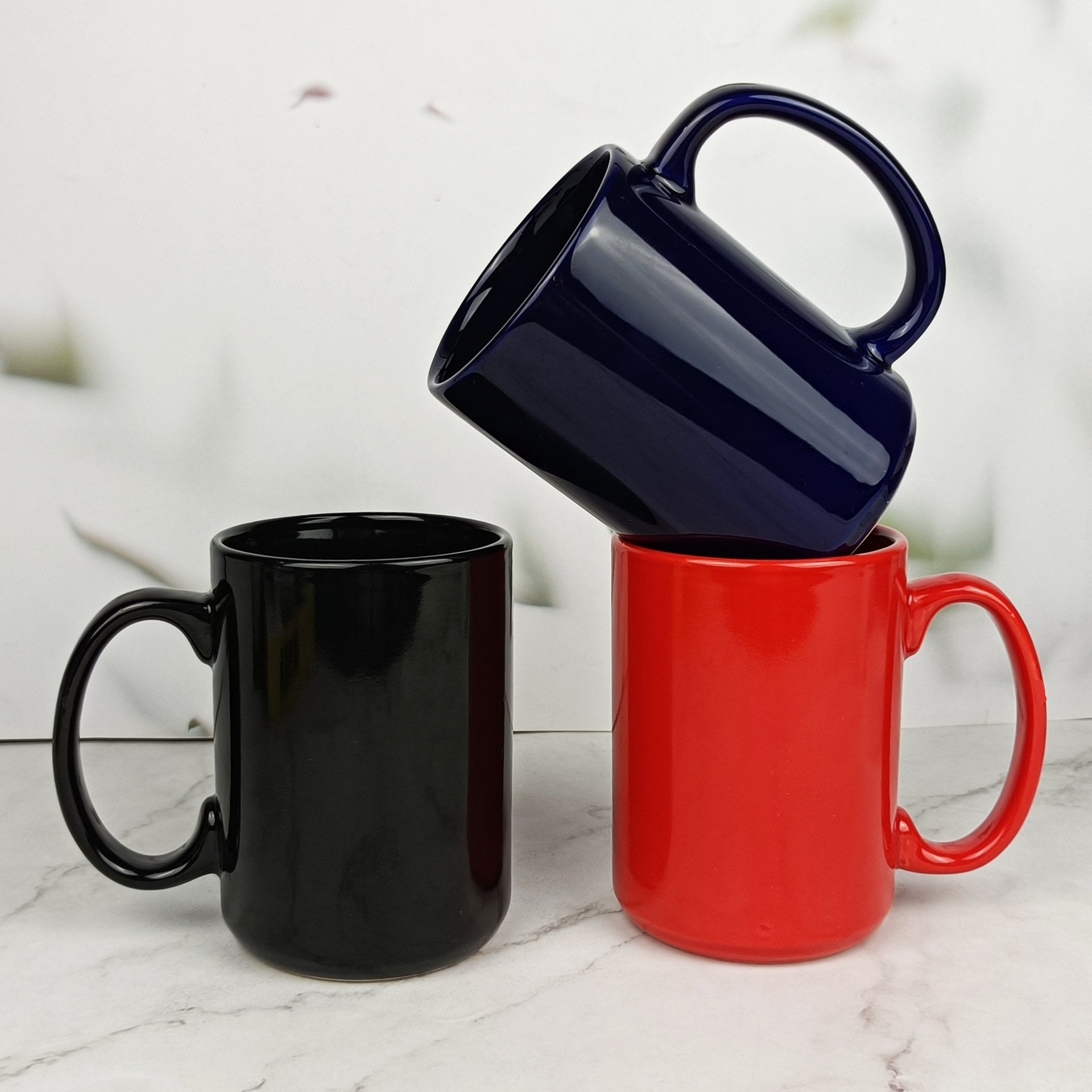 handmade customized logo white black custom design coffee blank tea ceramic personalized porcelain 15 oz sublimation mug