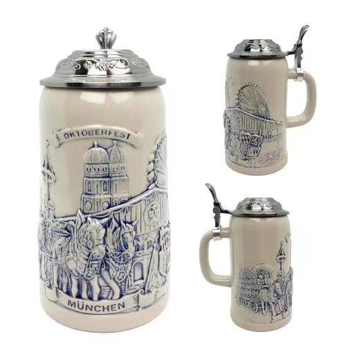 custom oktoberfest ceramic beer mug stein 500ml ceramic beer mug