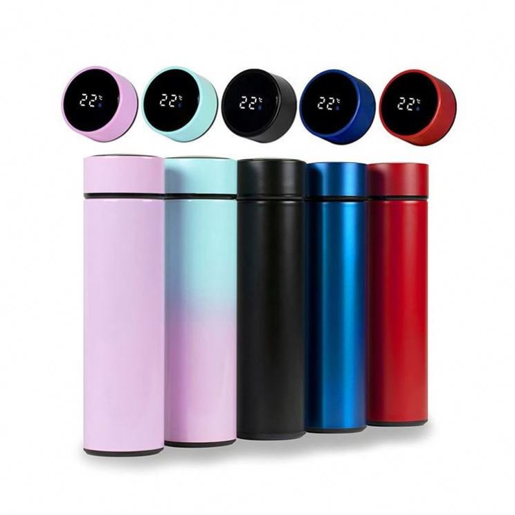 Wholesale 500ml Smart Water Bottle Stainless Steel Vacuum Flask Vacuum Insulated Thermos Water Bottle With Temperature Measure