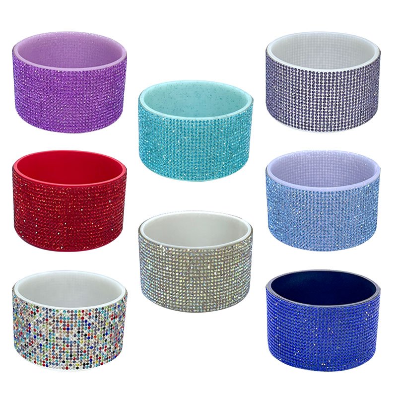 New Arrival Silicone sleeve Compatible Water Bottle Bottom Bling Anti-Slip Sleeve Cover Tumbler Bumpers