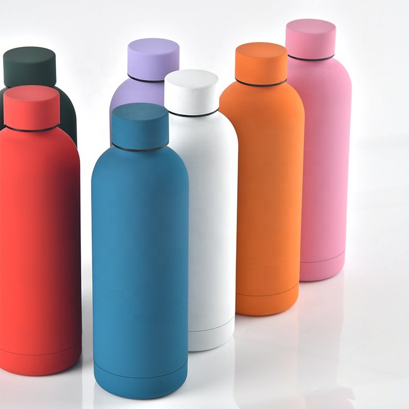 Custom Logo Double Wall Vacuum Insulated Bottles Small Mouth 350ML 500ml 750ML 1000ml Small Mouth Stainless Steel Water Bottle