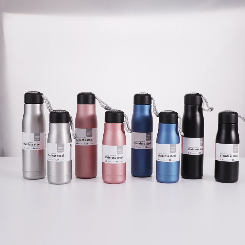 2024 factory best selling products stainless steel water bottle double wall vacuum flask sports water bottle with Rope
