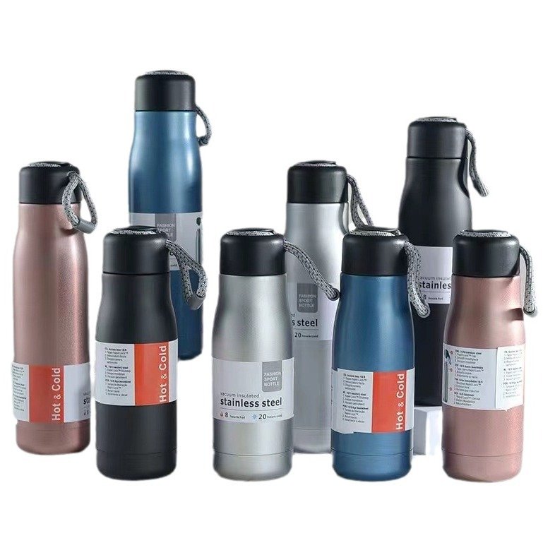 2024 factory best selling products stainless steel water bottle double wall vacuum flask sports water bottle with Rope