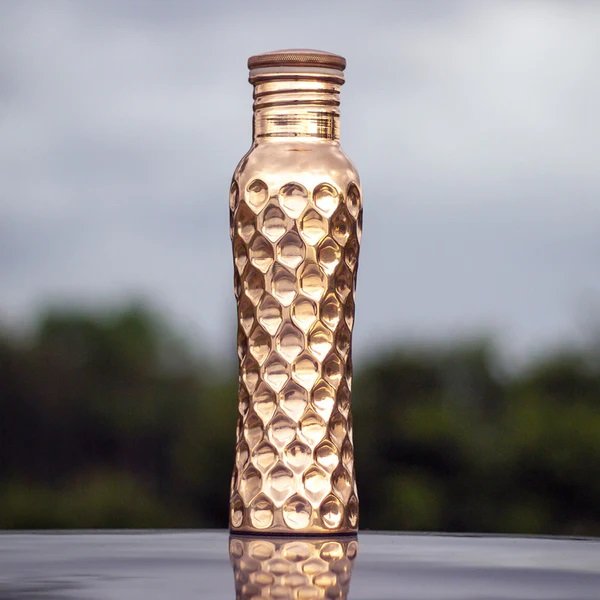 100% Pure Handmade Hammered Copper Water Bottles Manufacturer Leakproof Copper Bottles Fitness Custom Water Bottle