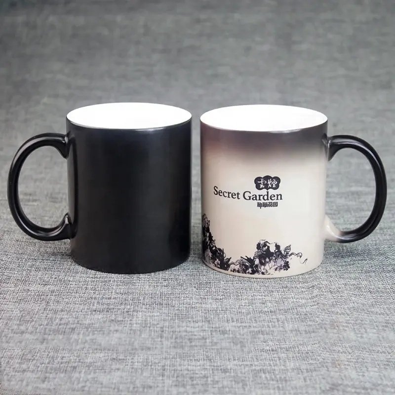 Wholesale Black Matte Color Changing Sublimation 11Oz Coffee Mugs