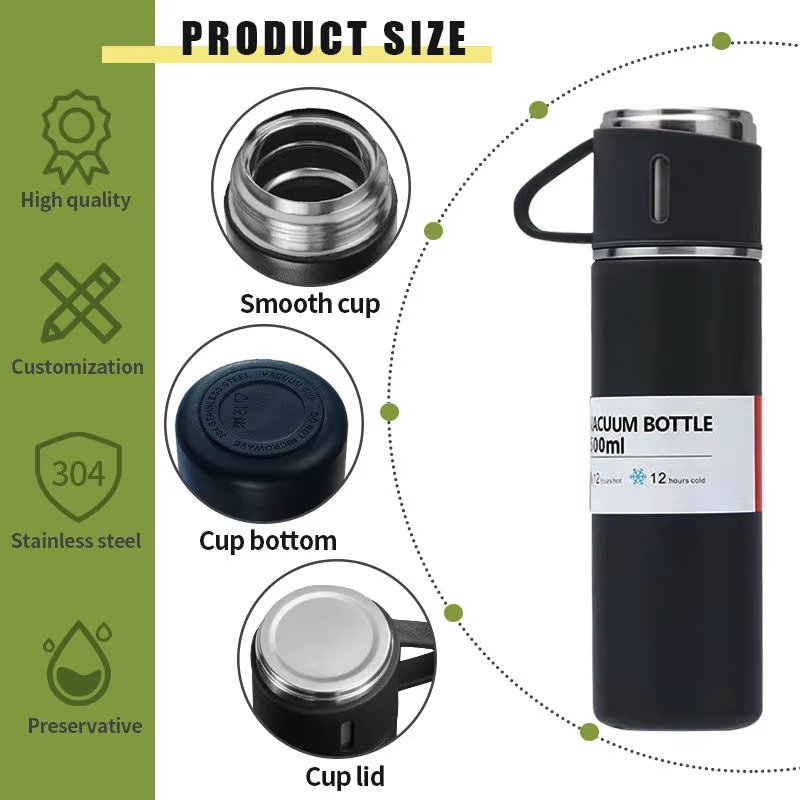 GCWAVE Mexico overseas warehouse Tasse Insulated thermos bottle vacuum flask water bottle mug tumbler gift set with 3 lids