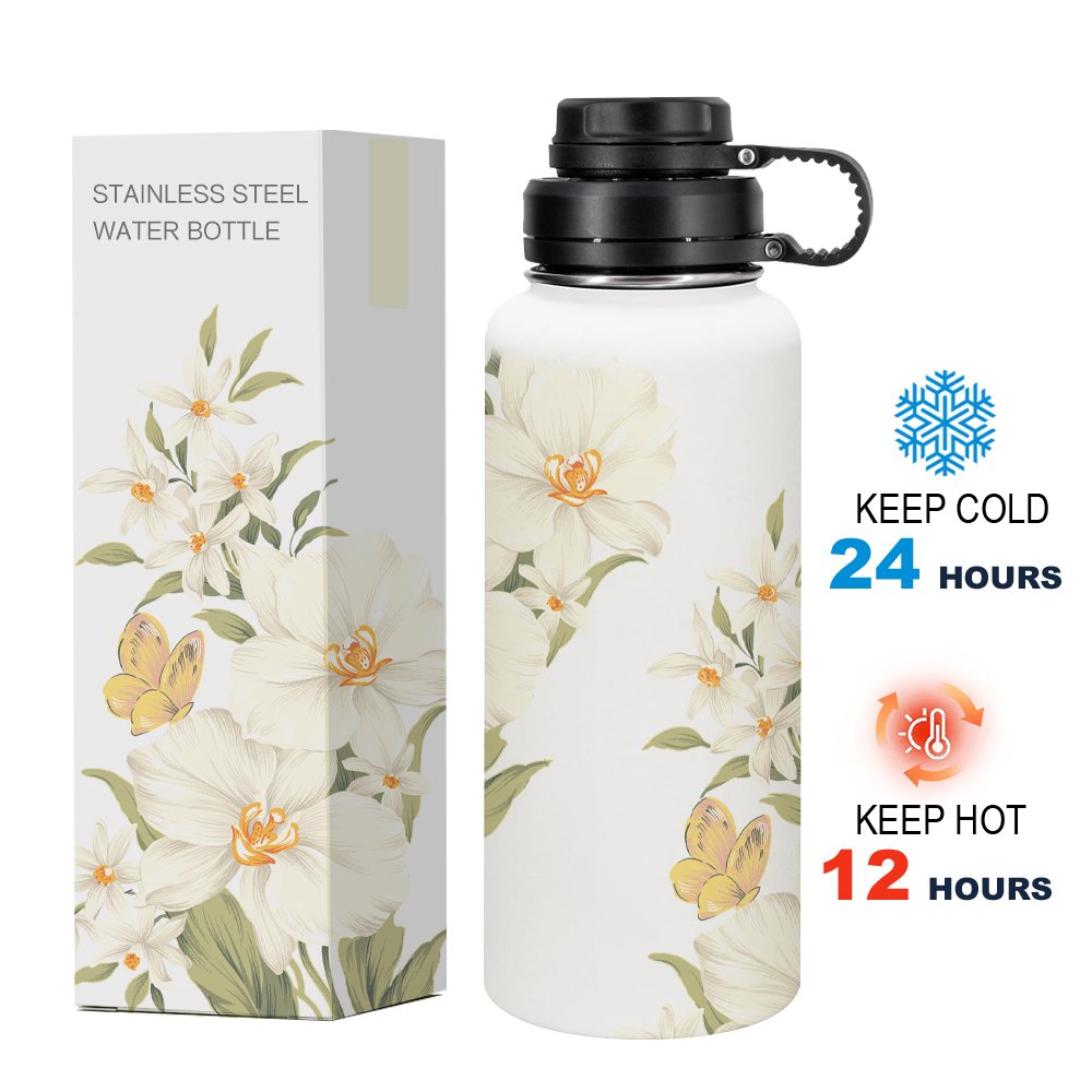 New 32oz Stainless Steel Sport Water Bottle Tumbler Insulated Fruit Infusion Flask with Infuser Vacuum Flasks & Thermoses