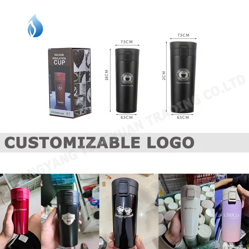 ZP 350ml 550ml In stock New Creative Stainless Steel Coffee Thermos Vacuum Flasks Men And Women Bounce Cover Car Business Mug