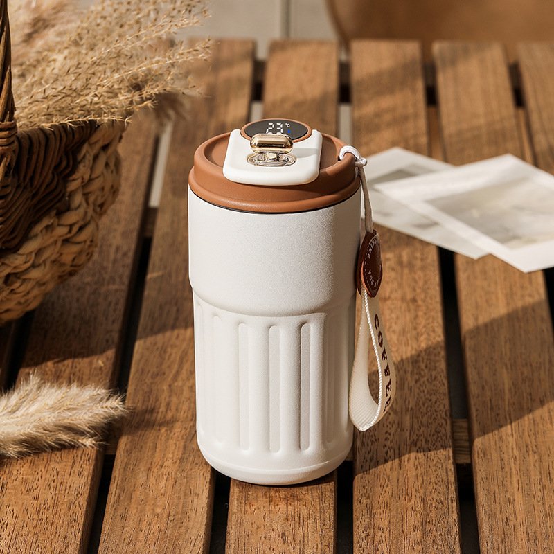 2024 New Leak-Proof Stainless Steel Vacuum Tumbler Insulated Double Wall Travel Coffee Mug Smart Temperature Office Indoor