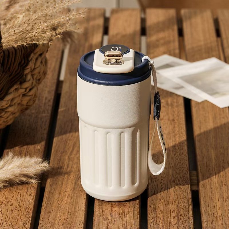 2024 New Leak-Proof Stainless Steel Vacuum Tumbler Insulated Double Wall Travel Coffee Mug Smart Temperature Office Indoor