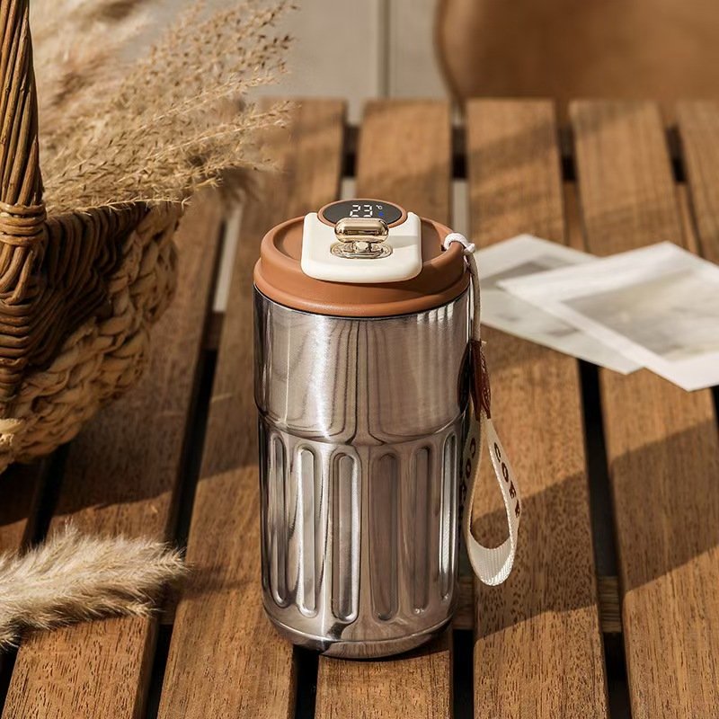 2024 New Leak-Proof Stainless Steel Vacuum Tumbler Insulated Double Wall Travel Coffee Mug Smart Temperature Office Indoor