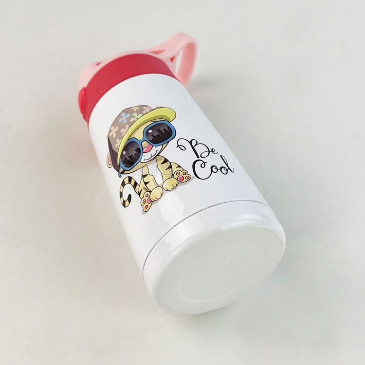 12oz Stainless Steel Insulated Blank Kids Sublimation Tumbler Baby Water Bottle With Flip Top Lid