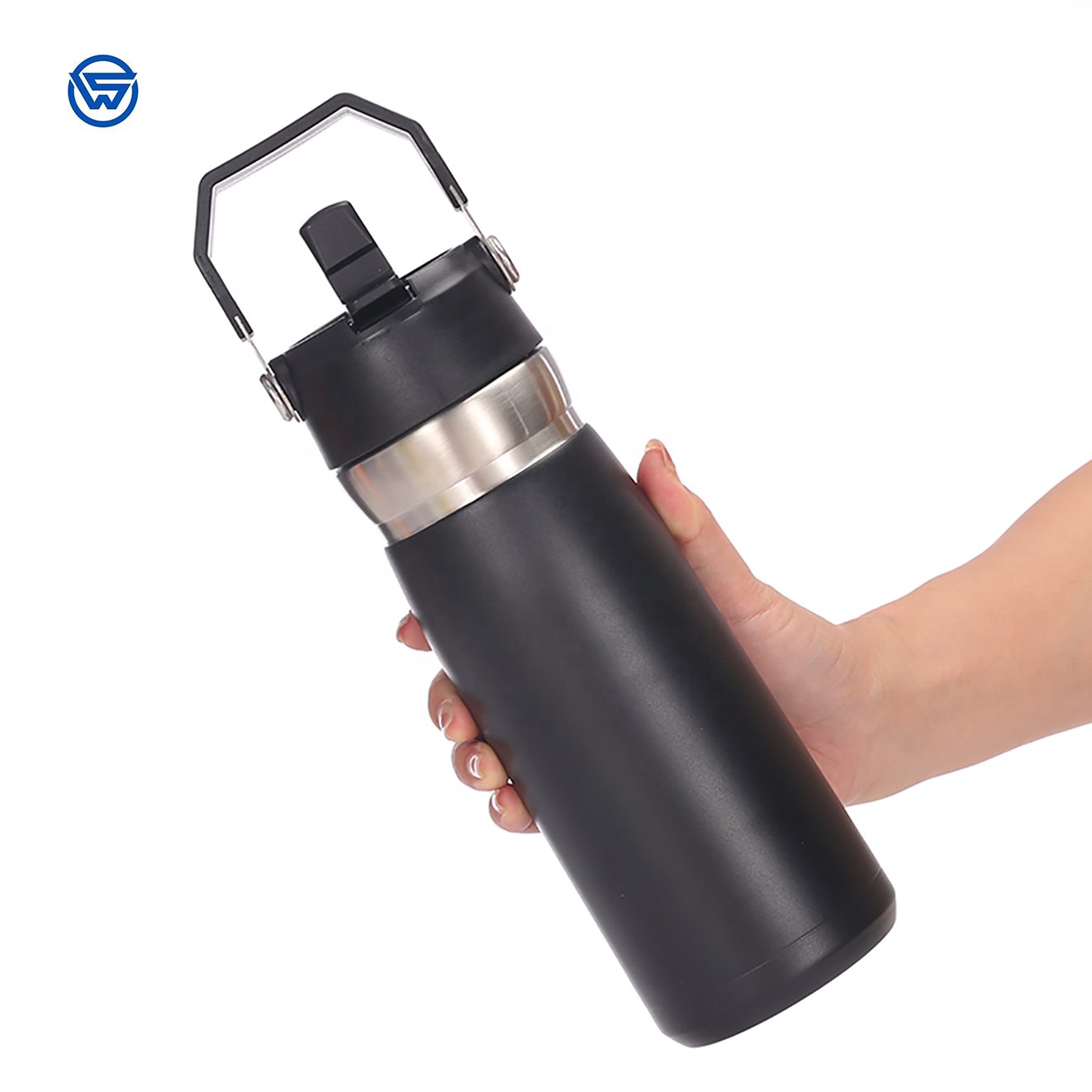 Stainless Steel Thermo Cup Lid Large Capacity Portable Outdoor Sports Water Bottle American Style Portable Kettle Car Food Usage