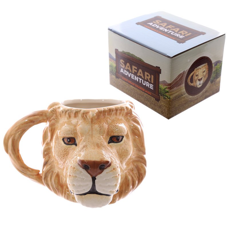 Custom 3D Lion Cup Series Animal Tiger Shape Mugs Painted Coffee Ceramic Mug