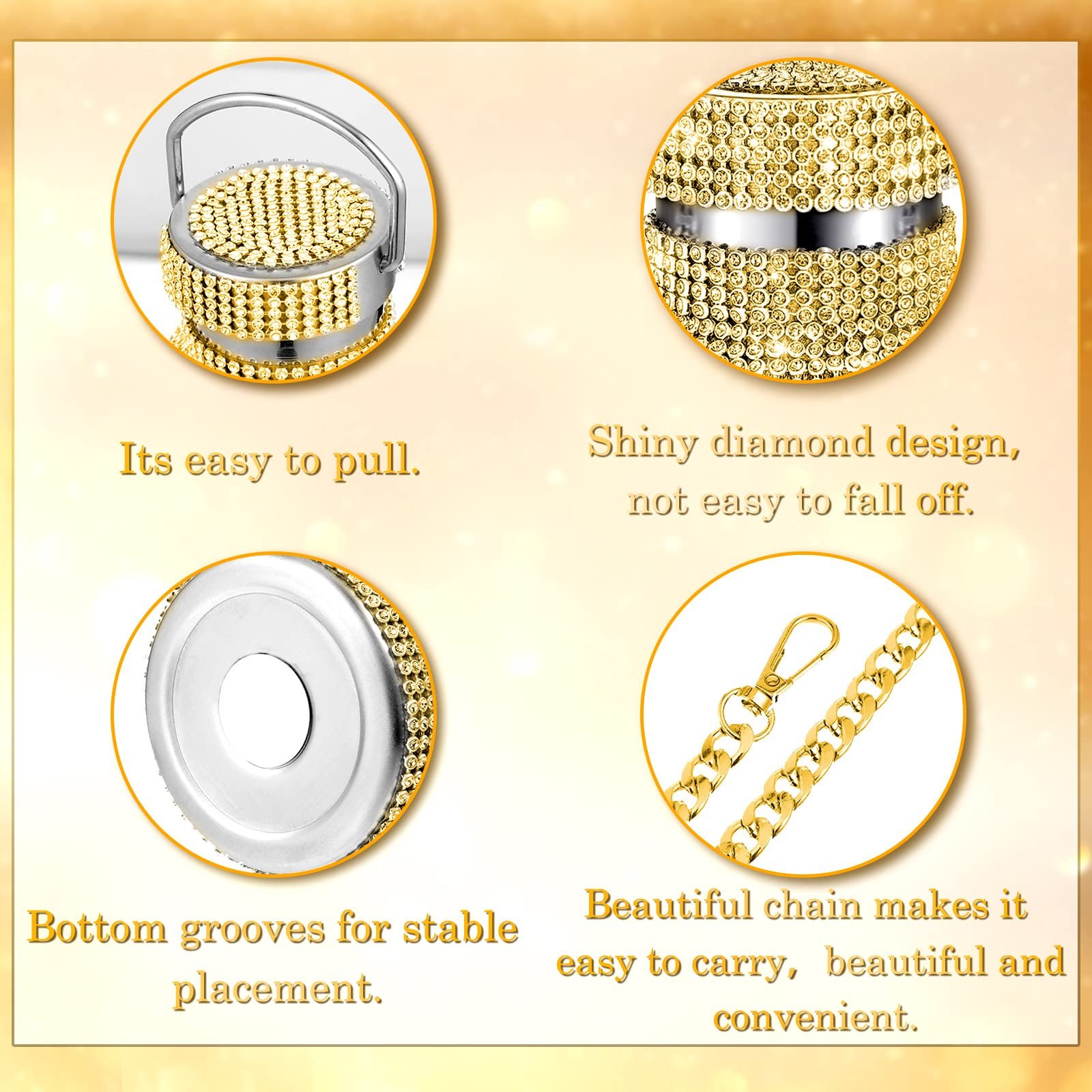 Hot Sale Luxury Designer Vacuum Flask Shiny Smart Gold Diamond Rhinestone Diamond Cup Crystal Water Bottle